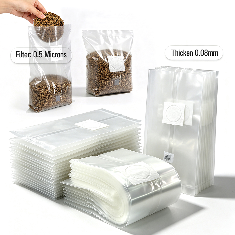 Mushroom Spawn Bag - 10 STUKS 0,5μm filterzakken voor champignonkweek,